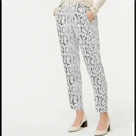J. Crew Factory Jamie Snakeskin Pants Size 0 - Picture 1 of 9